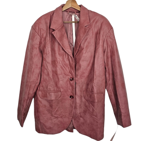 House of CB Keira Blazer Vegan Leather Size Medium New With Tags - Picture 2 of 12